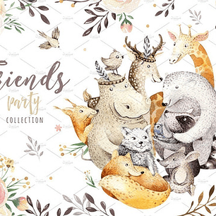 Cliparts Png Animales Del Bosque Acuarela Watercolor Pa23