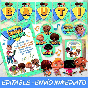 Kit Imprimible Mini Beat Power Rockers Editable Candy Bar