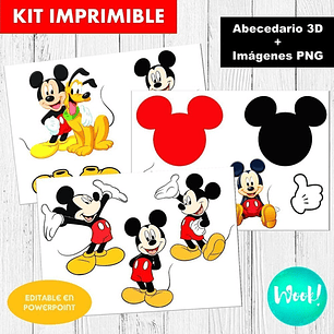 Kit Imprimible Letras 3d Editables Mickey Mouse