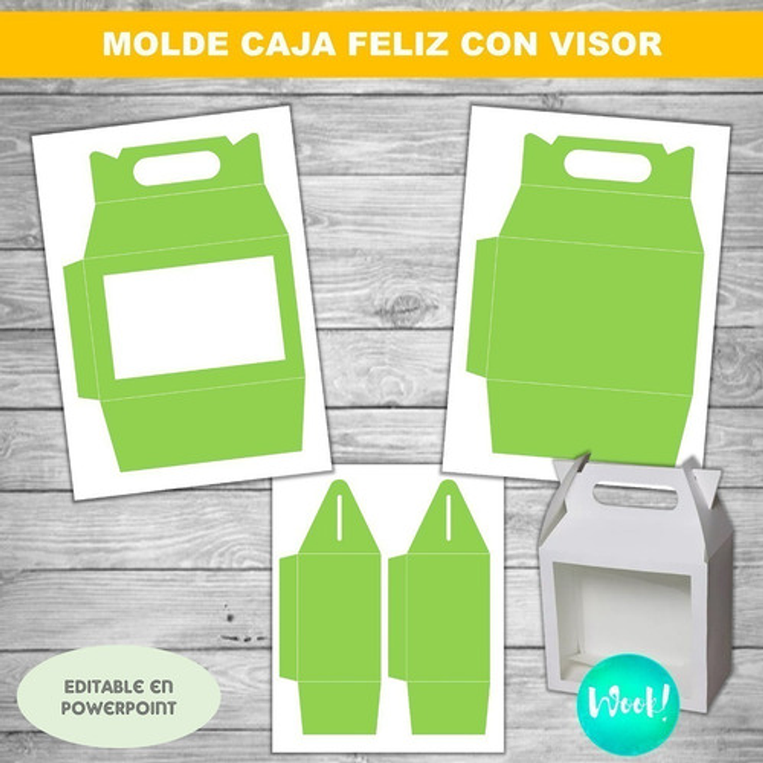 Kit Imprimible Molde Caja Feliz Valija Con Visor Editable 1
