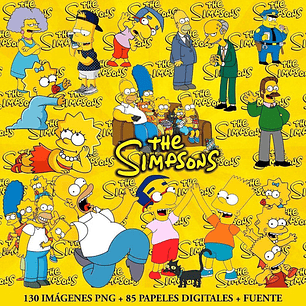 Kit Digital Los Simpson Clipart Png + Papeles Digitales