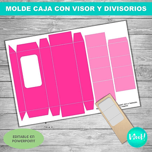 Kit Imprimible Caja Con Visor Y Divisorios Editable