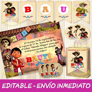 Kit Imprimible Coco Editable Decoración Candy Bar