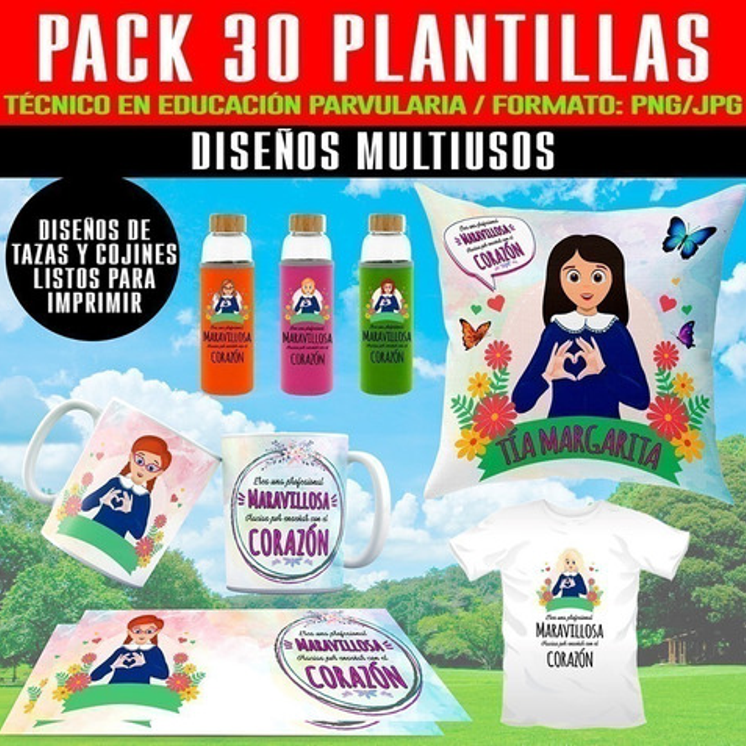 120 Plantillas Sublimación Tazas Multiuso - Técnico Párvulos 2