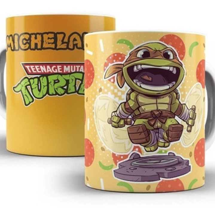 Kit Diseños Plantillas Tazas Tortugas Ninjas Sublimación  5