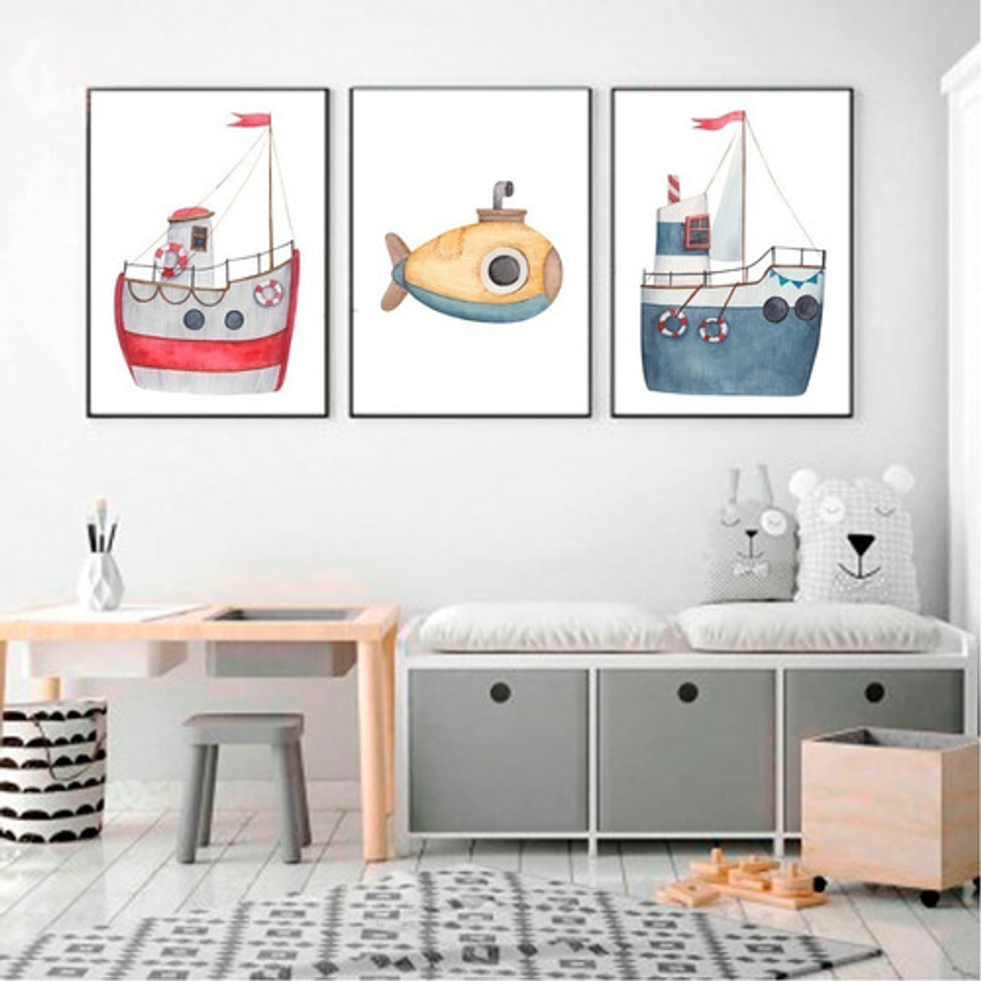 Kit X 6 Láminas Imprimibles Medios De Transportes  2