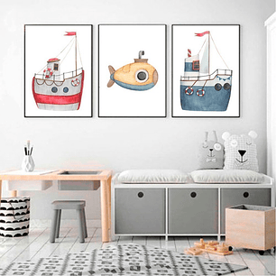 Kit X 6 Láminas Imprimibles Medios De Transportes 