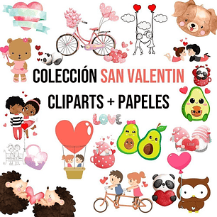 Kit Colección San Valentín Enamorados Clipart Y Papeles 