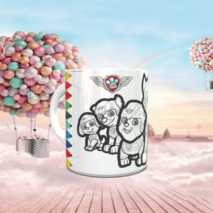 Pack Plantillas De Tazas Para Colorear Infantiles Sublimar 4