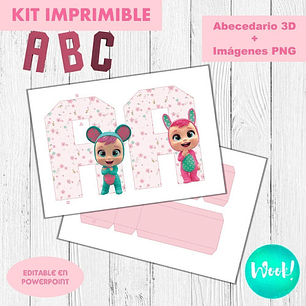 Kit Imprimible Letras 3d Editables Bebés Llorones