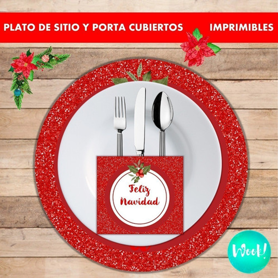 Kit Imprimible X 6 Plato De Sitio Felices Fiestas (modelo 2) 2