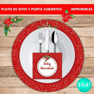 Kit Imprimible X 6 Plato De Sitio Felices Fiestas (modelo 2)