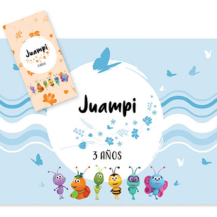 Kit Imprimible Bichikids Azul Celeste Candy Bar Tukit