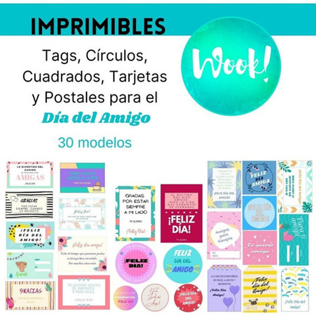 Día Del Amigo Plantillas Editables + Tarjetas Para Imprimir 4