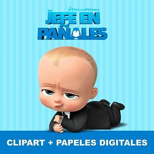Kit Un Jefe En Pañales Clipart + Papel Digital + Jpg