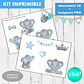 Kit Imprimible Letras 3d Editables Elefante Bebé Celeste - Miniatura 3