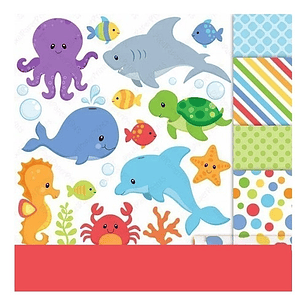 Kit Animalitos De Mar Imágenes En Png Clipart