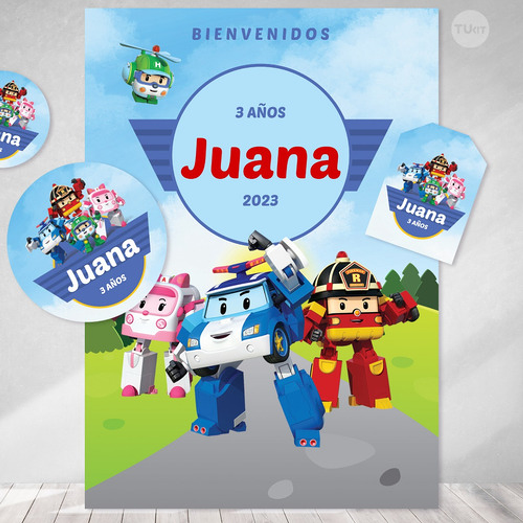 Kit Imprimible Robo Car Robocar Poli Tukit 4