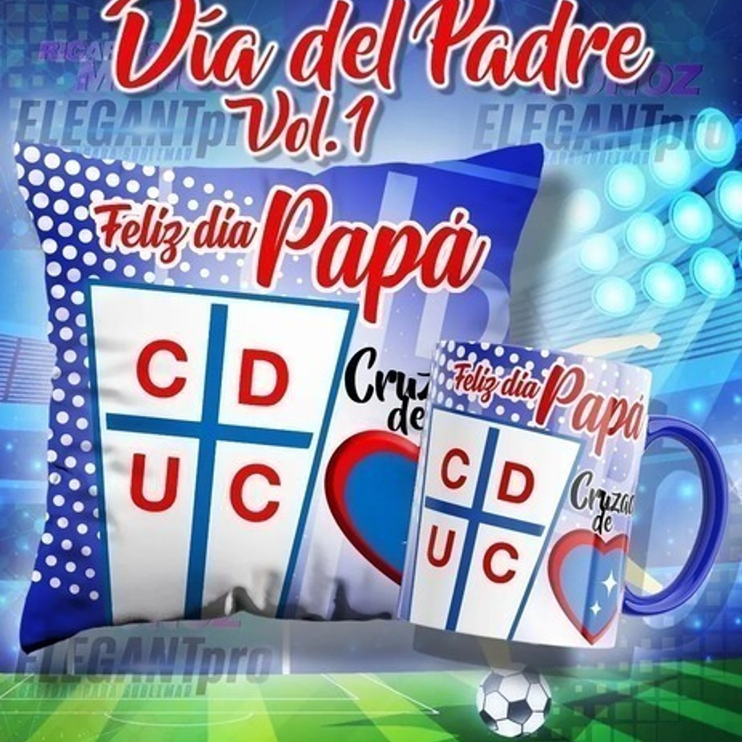 40 Plantillas Sublimación Padre Tazas Cojines Futbol Chile 7