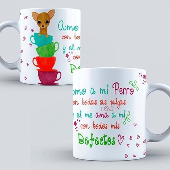 Kit Diseños Plantillas Tazas Mascotas Sublimación M2  4