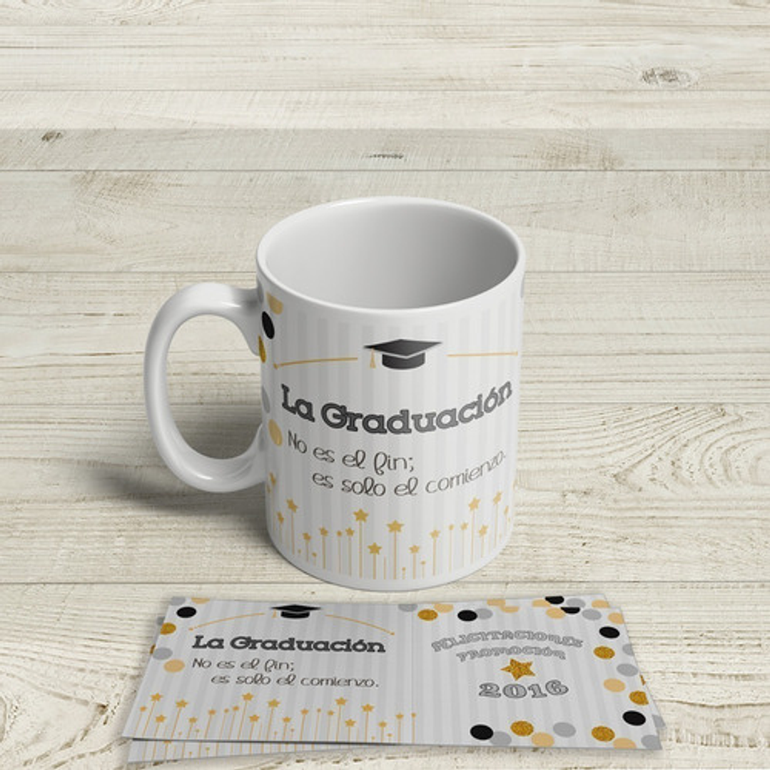 Diseños Plantillas Tazas Graduación Sublimación Editable M2 8
