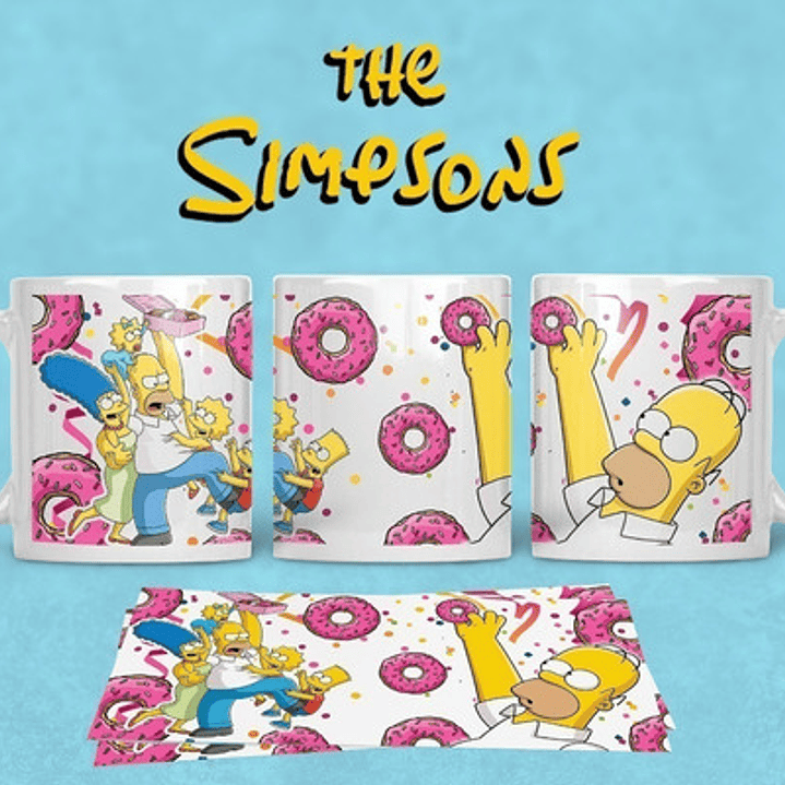 Kit Diseños Plantillas Tazas Los Simpsons Sublimación M6 3