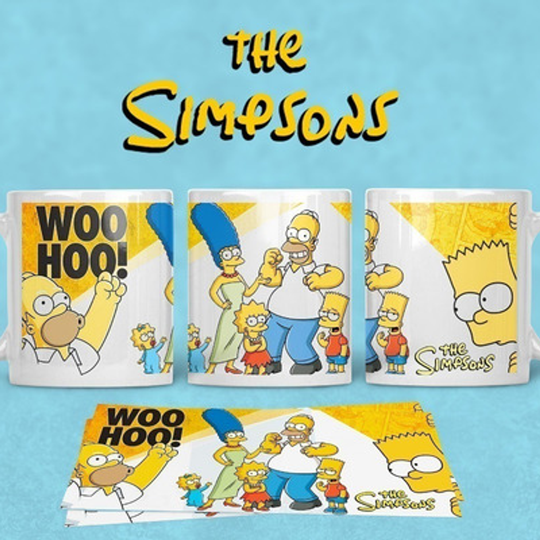 Kit Diseños Plantillas Tazas Los Simpsons Sublimación M6 7