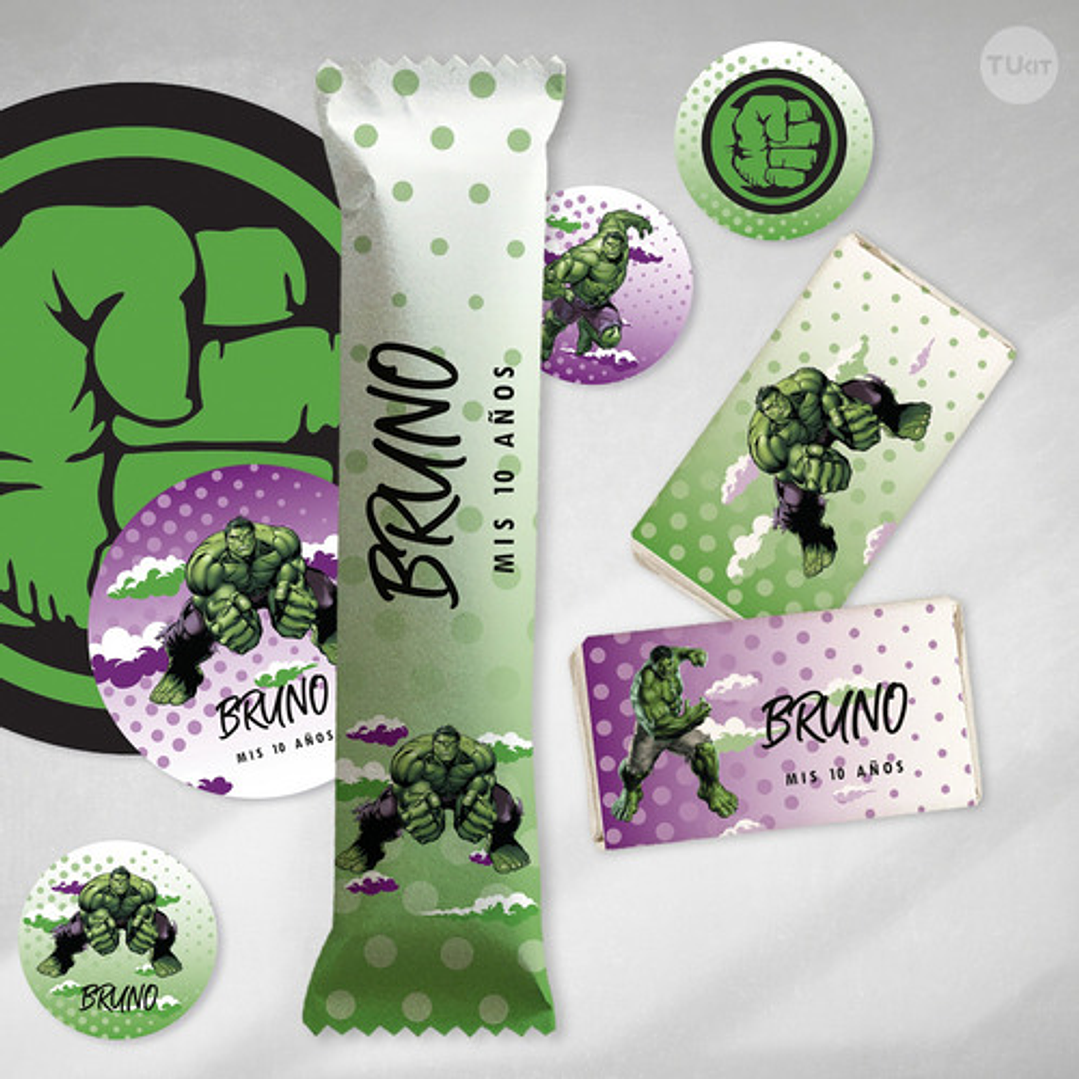 Kit Imprimible Super Heroes - Hulk Superheroe Hulk Candy Bar 2