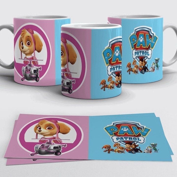 Kit Diseños Plantillas Tazas Paw Patrol Sublimación M1 3