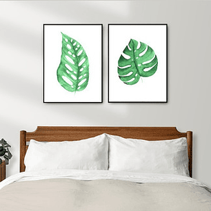 Kit Imprimible X 6 Láminas Hojas Tropicales Acuarela 