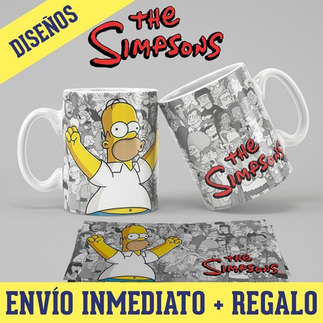 Kit Diseños Plantillas Tazas Los Simpsons Sublimación M3 2