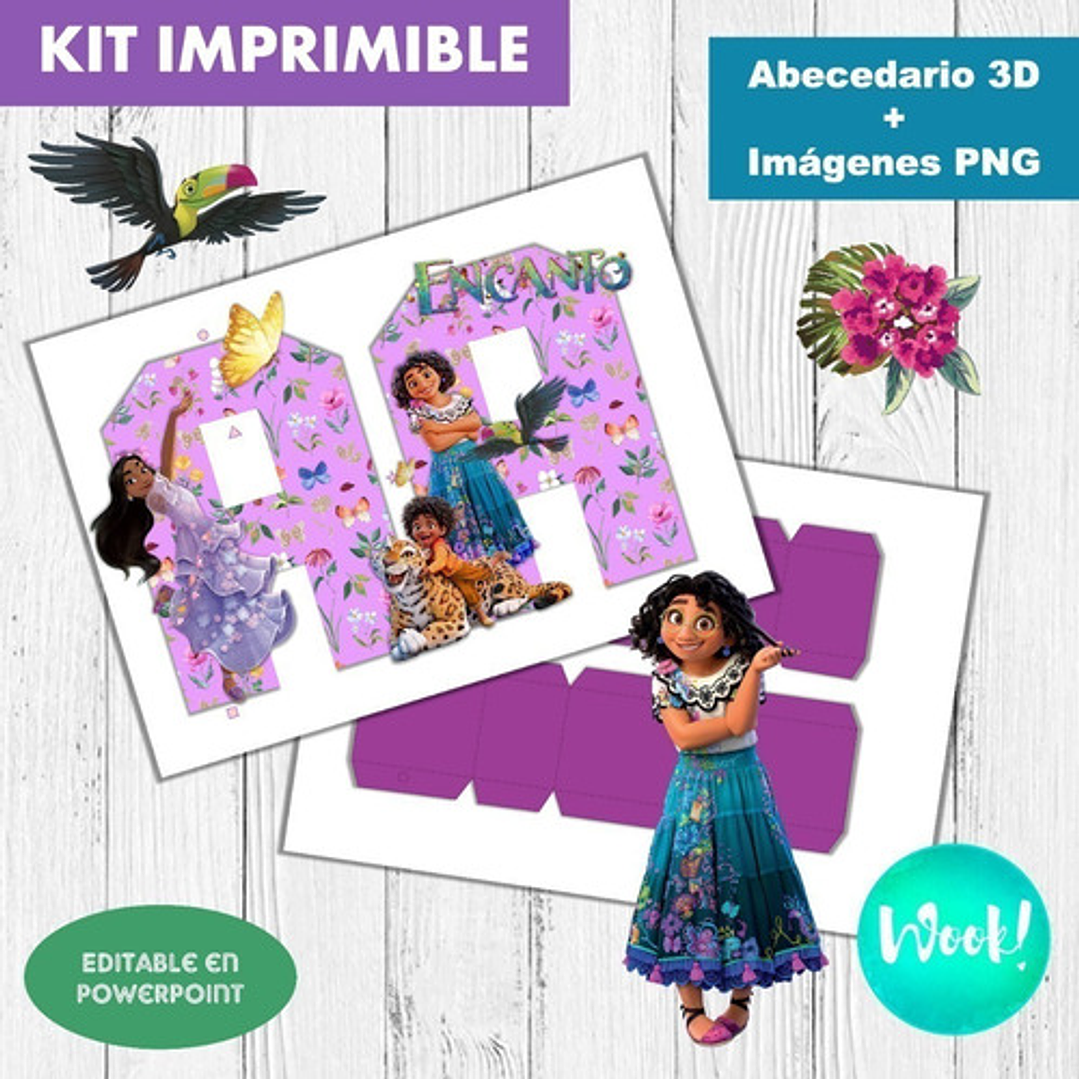 Kit Imprimible Letras 3d Editables Encanto Disney 2