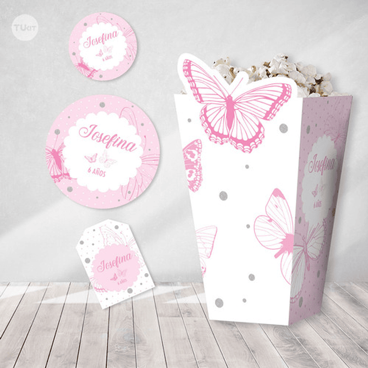 Kit Imprimible Mariposa Mariposas Fuxias Candy Bar 4