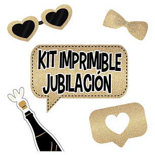 Imprimible Photo Prop Carteles Divertidas Jubilacion Glitter