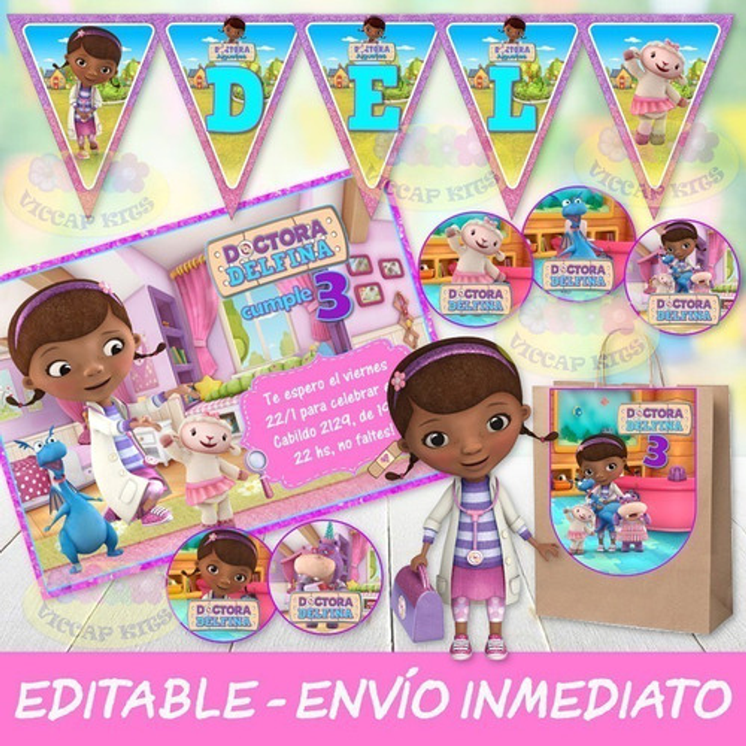 Kit Imprimible Doctora Juguetes 100% Editable Candy Bar 2