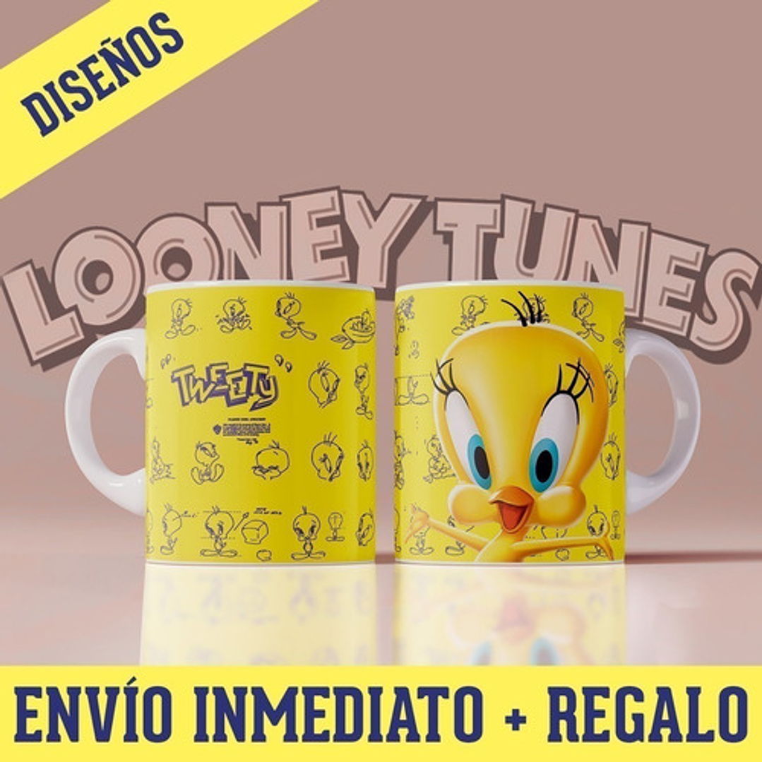 Kit Diseños Plantillas Tazas Looney Tunes Sublimacion Regalo 2