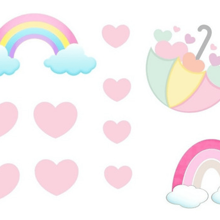 Kit Imprimible Letras 3d Editables Arcoíris Lluvia De Amor 3