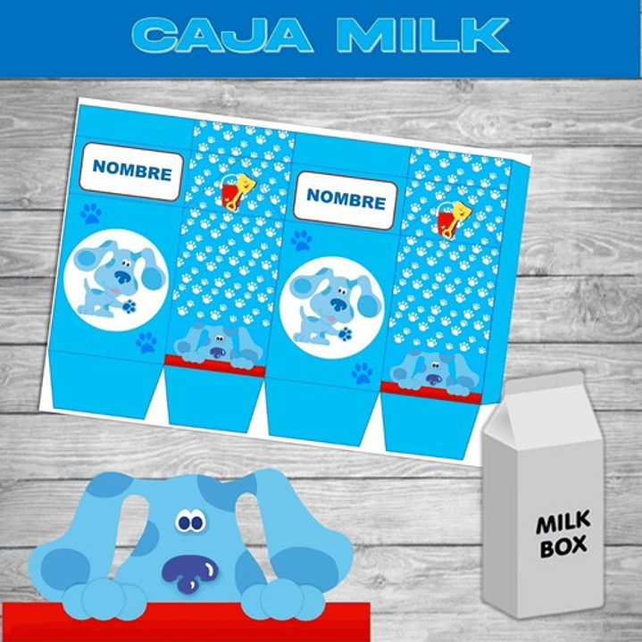 Caja Milk Box Imprimible Editable De Las Pistas De Blue 2