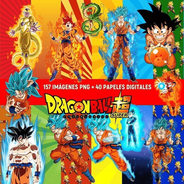 Kit Digital Dbz Clipart Png + Papeles Dragon Ball Z 3
