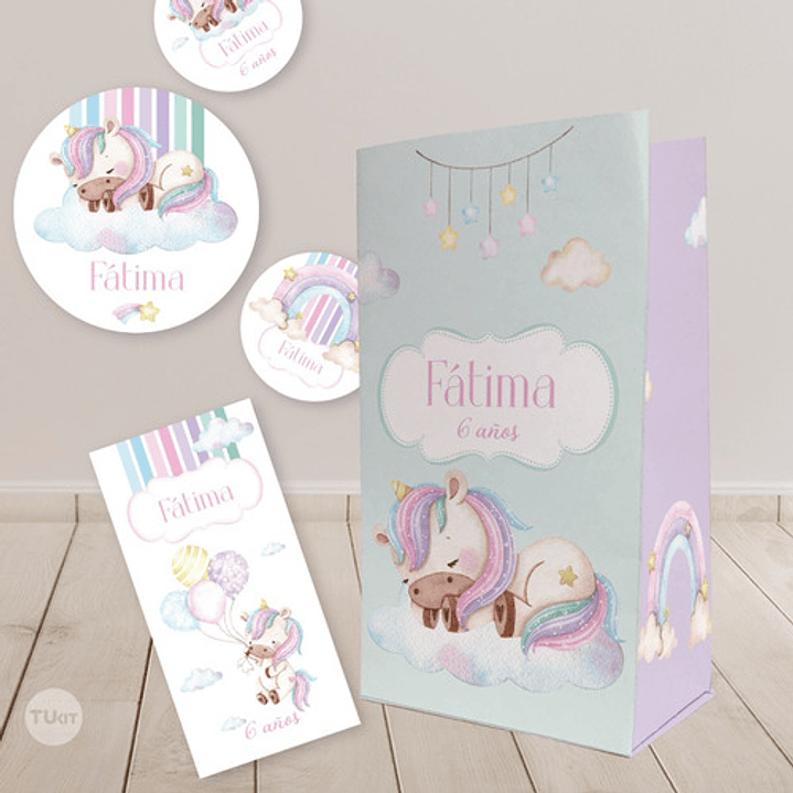 Kit Imprimible Unicornio - Candy Bar Tukit 4