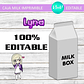 Caja Imprimible Grande Milk Box Editable Lyna Youtuber - Miniatura 3