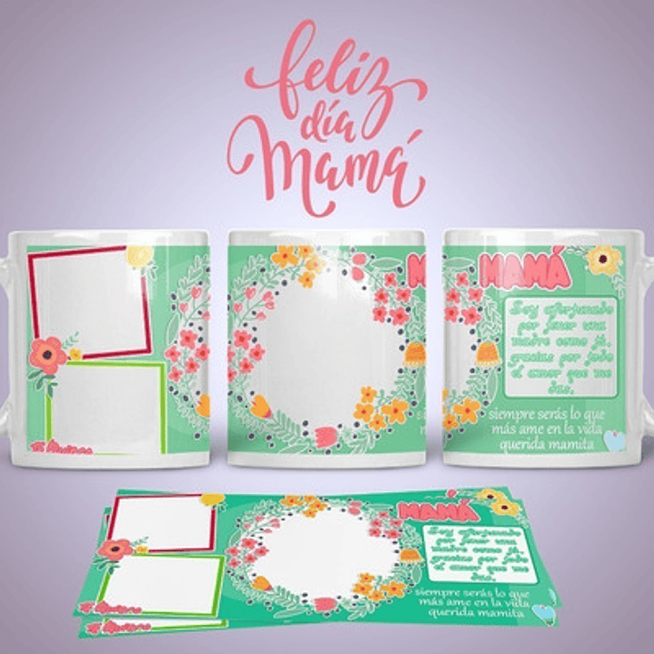 Diseños Plantillas Tazas C/ Foto Día De La Madre Sublimar M8 3