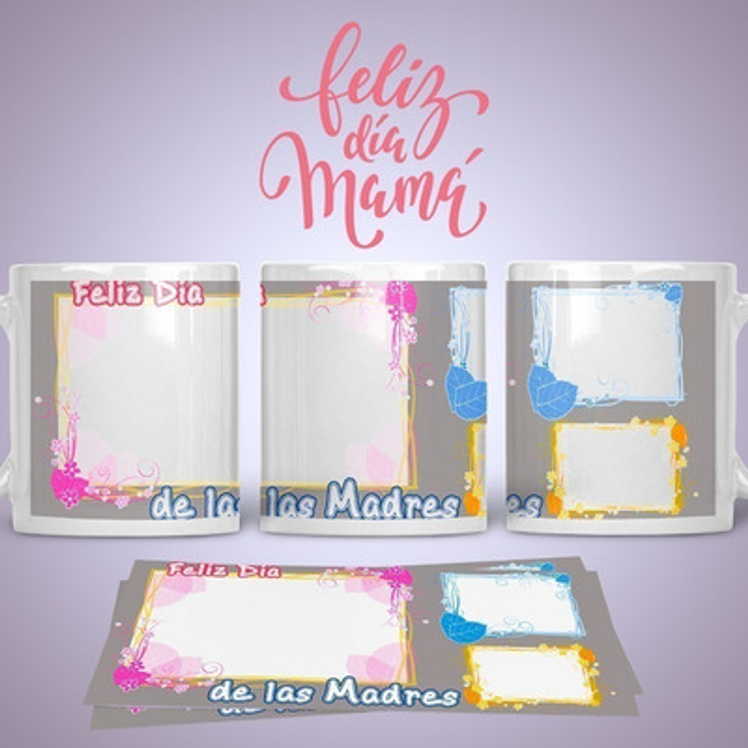 Diseños Plantillas Tazas C/ Foto Día De La Madre Sublimar M8 9