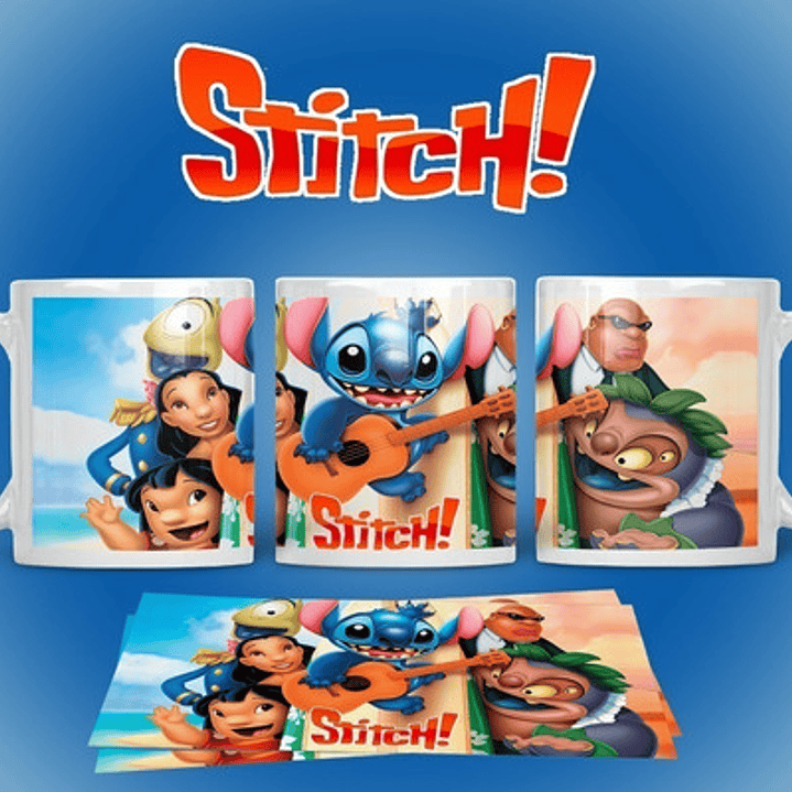 Kit Diseños Plantillas Tazas Stitch Ohana Sublimación M1 2