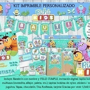 Kit Imprimible Candy Bar Bichikids Bichi Kids Cumpleaños