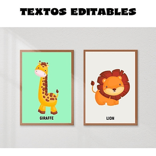 Kit Imprimible X 6 Láminas Editables Safari Animales