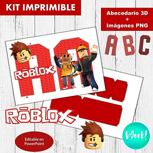 Kit Imprimible Letras 3d Editables + De Roblox