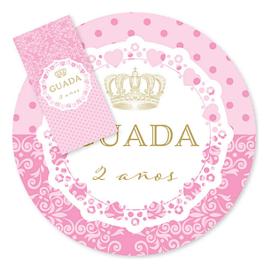 Kit Imprimible Coronita De Reina Rosa Tukit