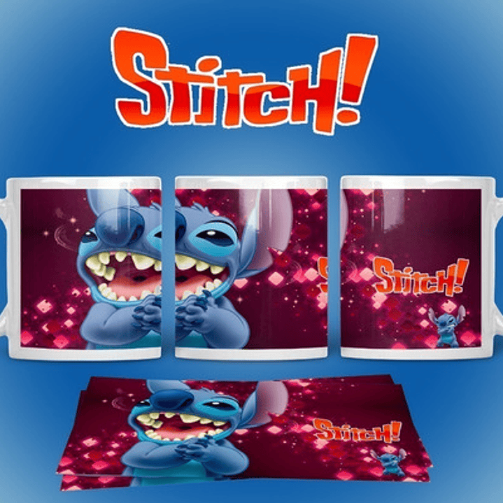 Kit Diseños Plantillas Tazas Stitch Ohana Sublimación M1 8