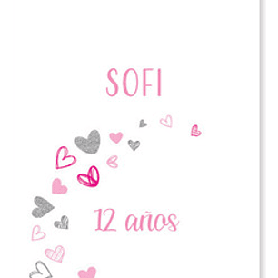 Kit Imprimible Corazon Corazones Rosas Fuxia Tukit